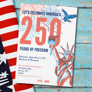 250e Amerika Verjaardag Retro Beeld Van De Vrijhei Kaart