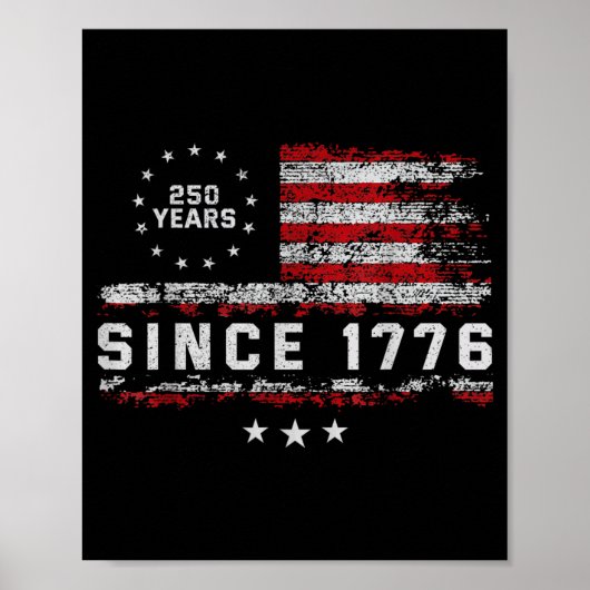 250e Amerika VS 250 Jaar Verjaardag 4 juli Poster (Voorkant)