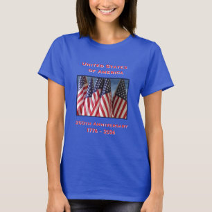 250e Jubileum USA Patriottisch Blauw Vrouwen T-shirt