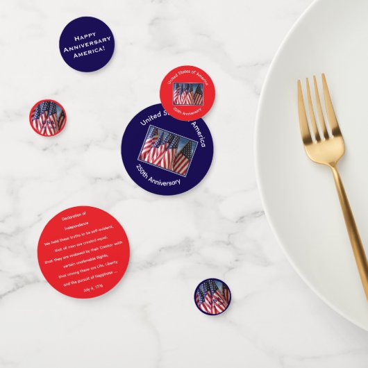 250e Jubileum USA Patriottisch Rood Blauw Tafel Confetti (Groep)