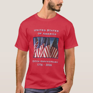 250e Jubileum USA Patriottisch Rood T-shirt