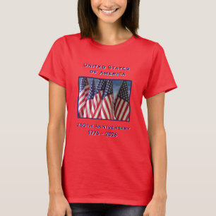 250e Jubileum USA Patriottisch Rood T-shirt