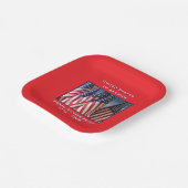 250e Jubileum USA Patriottische Vlaggen Plein Papieren Bordje (Gebogen)
