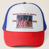 250e Jubileum USA Rood Wit Blauw Trucker Pet (Voorkant)