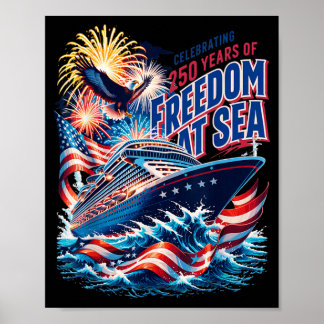 250e Onafhankelijkheidsdag Matching USA Cruise Squ Poster