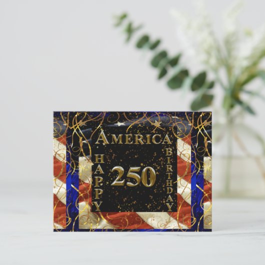 250e verjaardag Amerika! Briefkaart (Staand voorkant)