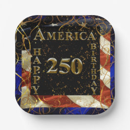 250e verjaardag Amerika! Papieren Bordje