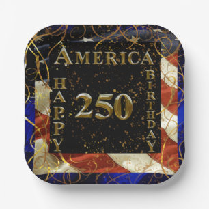 250e verjaardag Amerika! Papieren Bordje