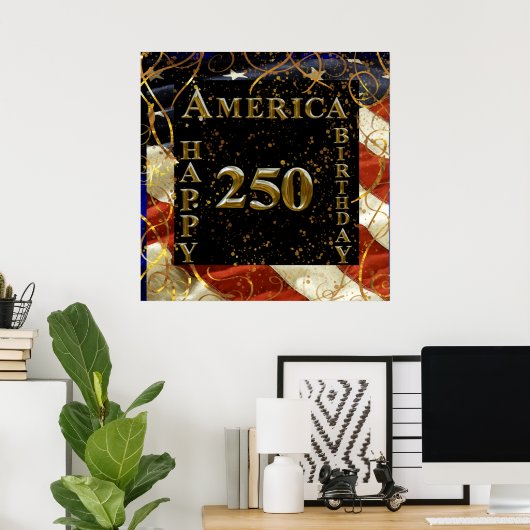 250e verjaardag Amerika! Poster (Thuiskantoor)
