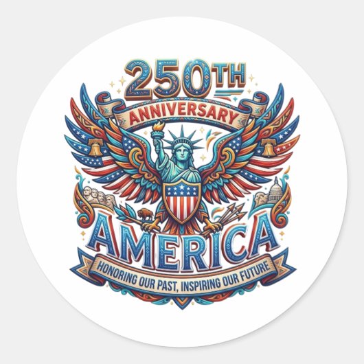 250E VERJAARDAG AMERIKA RONDE STICKER (Voorkant)
