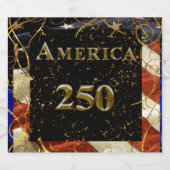 250e verjaardag Amerika! Sparkling Wijnetiket (Enkel label)