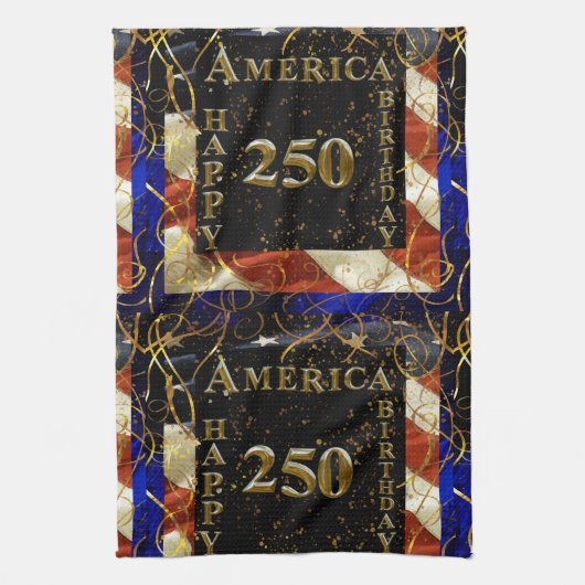 250e verjaardag Amerika! Theedoek (Verticaal)