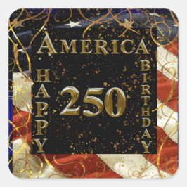 250e verjaardag Amerika! Vierkante Sticker