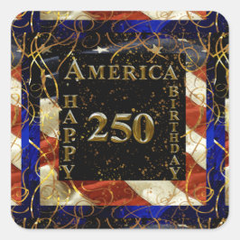 250e verjaardag Amerika! Vierkante Sticker