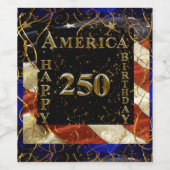 250e verjaardag Amerika! Wijn Etiket (Enkel label)