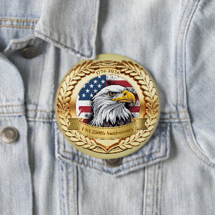 250e verjaardag USA patriottisch 1776–2026 knoop Ronde Button 4,0 Cm