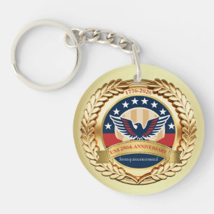 250e verjaardag USA patriottisch 1776–2026 knoop Sleutelhanger