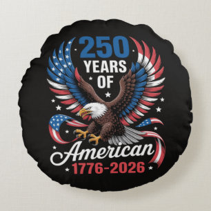 250e verjaardag USA patriottische adelaar 250 jaar Rond Kussen