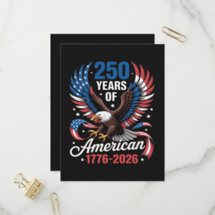 250e verjaardag USA patriottische adelaar 250 jaar Uitnodiging Briefkaart