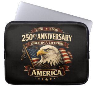 250e verjaardag USA T-shirt 250e Amerika Laptop Sleeve