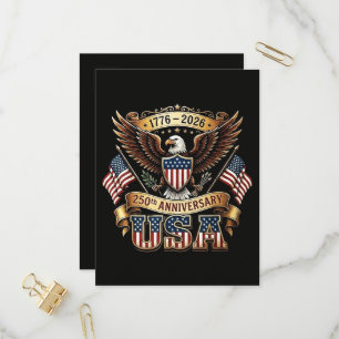 250e verjaardag USA-vlag 250 jaar Amerikaans Uitnodiging Briefkaart