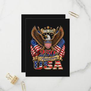 250e verjaardag USA-vlag 250 jaar Amerikaans Uitnodiging Briefkaart
