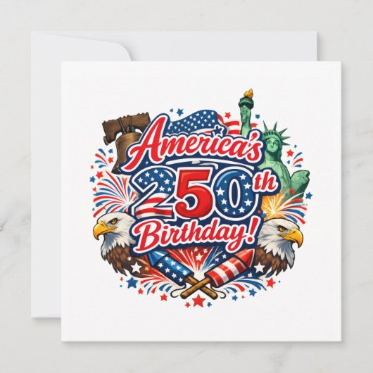 250e verjaardag van Amerika 4 juli-viering Kaart (Voorkant)