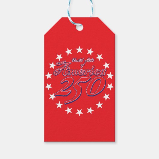 250e verjaardag van Amerika Cadeaulabel (Voorkant)