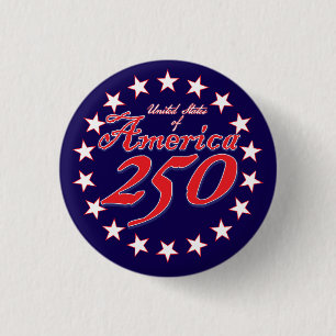 250e verjaardag van Amerika Ronde Button 3,2 Cm