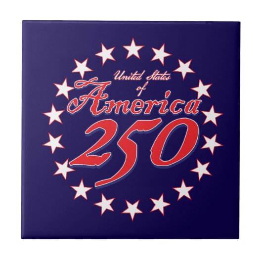 250e verjaardag van Amerika Tegeltje (Voorkant)