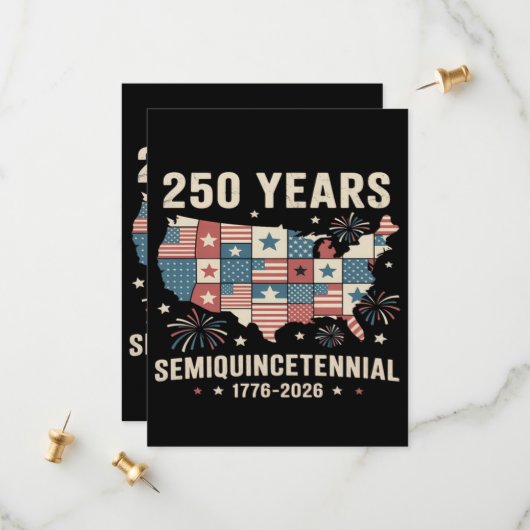 250e verjaardag van de onafhankelijkheid van de VS Save The Date (Voorkant / Achterkant in situ)
