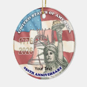 250e verjaardag van de VS Keramisch Ornament (Links)