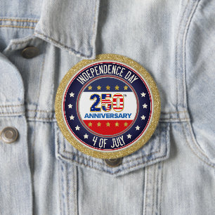 250e verjaardag van de VS Patriottisch 1776–202 Ronde Button 4,0 Cm