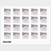 250e verjaardag van de VS Vierkante Sticker (Vel)