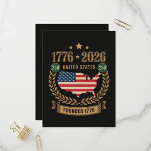 250e verjaardag Verenigde Staten van Amerika 250 V Uitnodiging Briefkaart