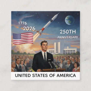 250e verjaardag VS, Amerikaanse vlag / Patriottisc Vierkante Visitekaartje