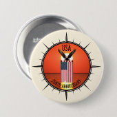 250e Viering Onafhankelijkheidsdag Adelaar en Vlag Ronde Button 7,6 Cm (Voorkant /achterkant)