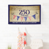 250ste 4 juli Vintage Patriottische VS-feest Spandoek (Insitu)