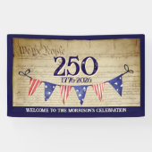 250ste 4 juli Vintage Patriottische VS-feest Spandoek (Horizontaal)
