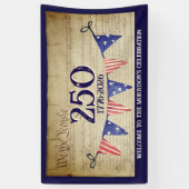 250ste 4 juli Vintage Patriottische VS-feest Spandoek (Verticaal)