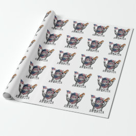 250ste Amerika Liberty Vrije Patriottische Strepen Cadeaupapier
