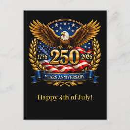 250ste Amerikaans Jubileum Adelaar Embleem Feestdagenkaart