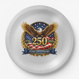250ste Amerikaans Jubileum Adelaar Embleem Papieren Bordje