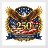 250ste Amerikaans Jubileum Adelaar Embleem Raamsticker (Vel)