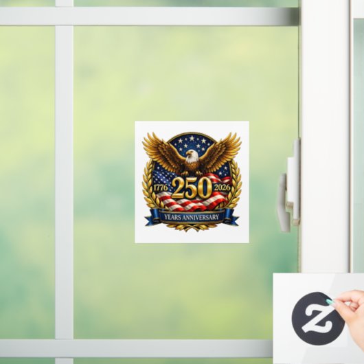 250ste Amerikaans Jubileum Adelaar Embleem Raamsticker (Huis)