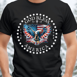 250ste Amerikaans Jubileum Mannen God Zegen Amerik Tri-Blend Shirt