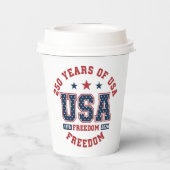 250ste Amerikaanse Onafhankelijkheid Servies Papieren Bekers (Achterkant)