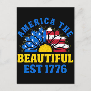 250ste Amerikaanse Vlag Boeket Bloemen Klaproos Ko Feestdagenkaart