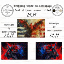 250ste Bison Eagle Flag Decoupage
