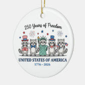 250ste jaar onafhankelijkheid van de VS, Wasbeer Keramisch Ornament (Links)
